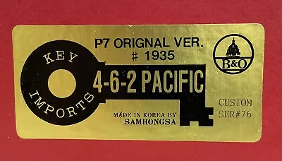 HO Brass Model Key Imports CS #76 B&O P7 Original Version 4-6-2 #1935 Washington • $795