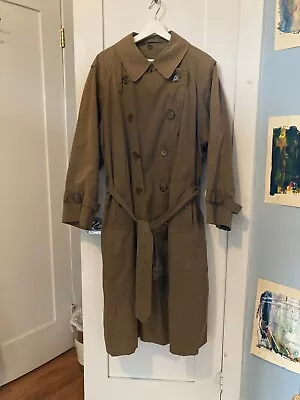 BURBERRY Men’s Vintage Button Trench Coat  Wool Check Lining M-L • $100