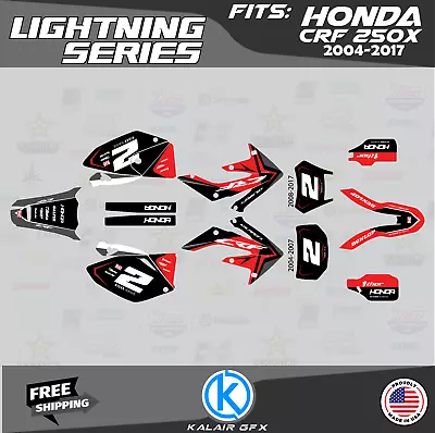 Graphics Kit For HONDA CRF250X (2004-2017) CRF 250X Lightning Series - Red • $137.99