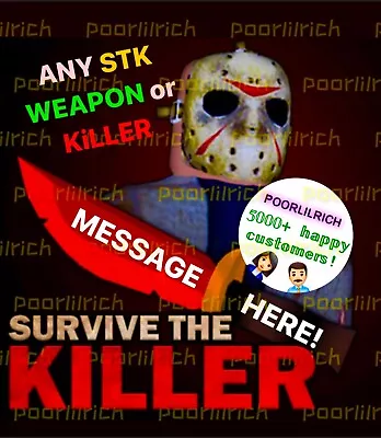 Survive The Killer Stk Roblox Knives Killers Cabin Fey's Slycer Blood Ruby Ready • $99.69