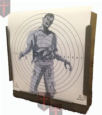 100 Air Rifle Shooting SG ZOMBIE Targets 14cm Card Pistol  (Deluxe 275gsm Card • £9.99