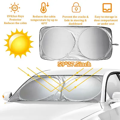 $6.99 • Buy Foldable Car Front Rear Window Windshield Sun Shade Shield Cover Visor UV Block