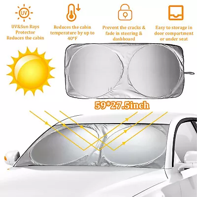 Foldable Car Front Rear Window Windshield Sun Shade Shield Cover Visor UV Block • $9.03
