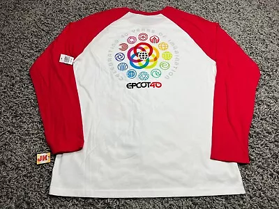 NEW Disney Shirt Adult Large White Red EPCOT 40th Anniversary World Showcase Men • $29.99