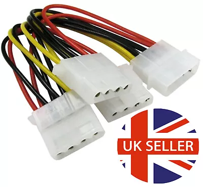 Triple Molex Power Splitter 3 Way PSU Internal PC HDD HARD DISK DRIVE CABLE  • £3.49