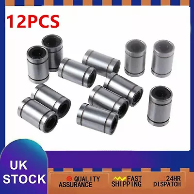 12PCS LM8UU LM10UU LM12UU LM16UU Linear Ball Bearing For Reprap CNC 3D Printer • £8.99