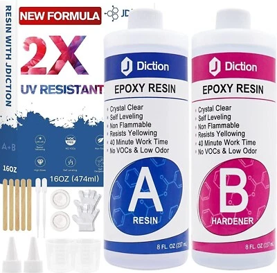 £11.99 • Buy JDiction Epoxy Resin - Crystal Clear Casting & Coating Resin Kit For Art 16oz