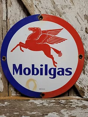 Vintage Mobil Porcelain Sign Old Gas Pump Plate Motor Oil Service Station Texas • $184.75