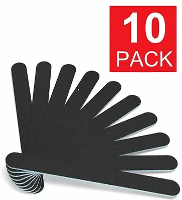 10pcs Pro Black Double Sided Manicure Sanding Nail Art File Buffer Emery Boards • $4.49