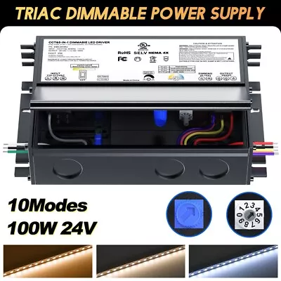 24V 100W Power Supply Driver 5 In 1 TRIAC Dimmable Transformer For LED Lights • $79.99