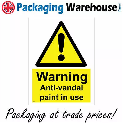 £15.57 • Buy Ws624 Warning Anti-vandal Paint In Use Sign Slippery Caution Wet Walls Buildings
