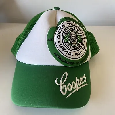 Coopers Sparkling Ale Beer Green Cap Hat Trucker Adjustable One Size Fits Most • $20.02