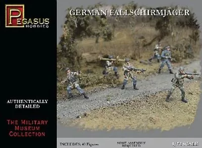 Pegasus German Fallschirmjager (40) - Plastic Model Military Figure - 1/72 • $10.33