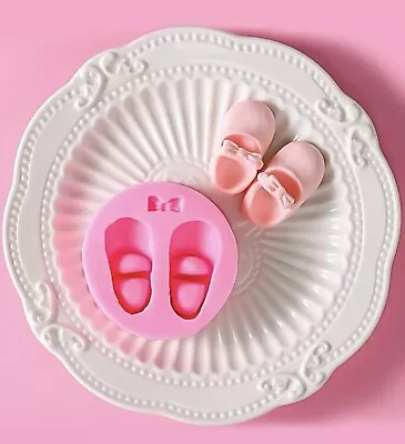 Baby Shoe Silicone Icing Mould Cake Topping Sugar Craft Fondant Mould • £2.98