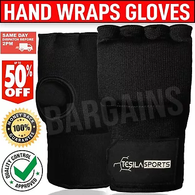 Gel Gloves Punch Bag Hand Quick Wraps Boxing Padded Inner UFC Gear MMA Protector • £4.99