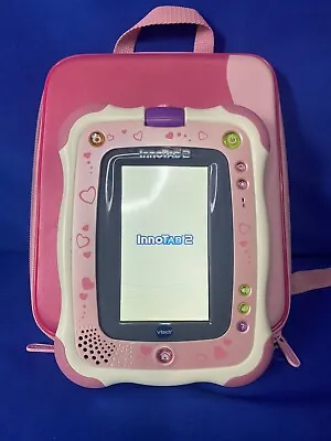 VTech Innotab 2 Pink Handheld Learning Game System Tablet Only Tested W/Backpack • $10