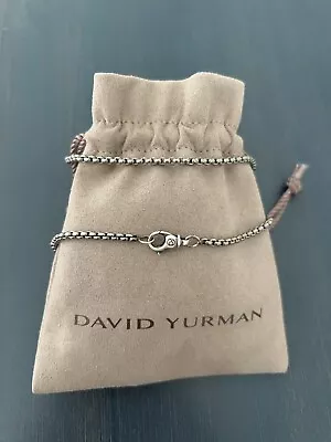 David Yurman Titanium Round 18  Box Chain Necklace With Sterling Silver 925 • $225