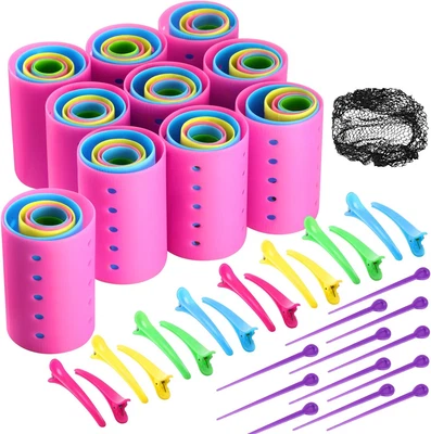 £20.83 • Buy 141 Pieces Magnetic Hair Rollers Set Include 60 Plastic Smooth Hair Rollers Wit