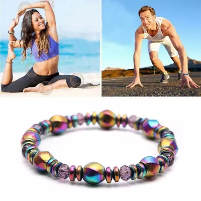 Magnetic Healing Therapy Arthritis Bracelet Hematite Weight Loss Pain Relief • £2.85