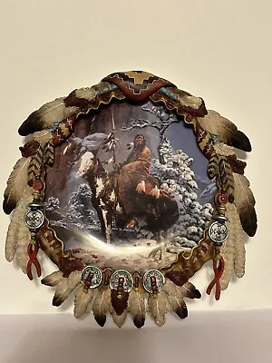 1997 Hamilton Plate Mystic Warriors Chuck Ren  Native American Horse Signed 8  • $19.50