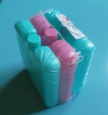 Pk Of 3 Mini Freezer / Cooler Blocks/ Ice Packs For Lunch Bag - Pink/green/blue • £2.95