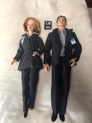 VTG  X-Files 1998 Barbie & Ken (Mulder & Scully)  FBI Badges 1 Shoe Missing • $50