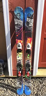 $129.99 • Buy 128 Cm Nordica Twintip Skis Bindings + Kid's 5.5 Boots + Poles