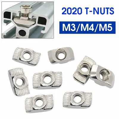 M3 M4 M5 Drop In Tee T-nuts 2020 T-slot For Aluminium Profile Extrusion 3D Print • £2.99