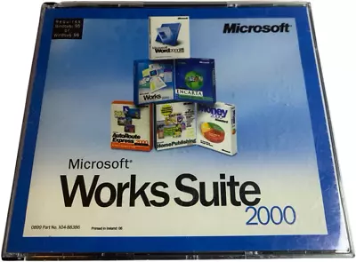 Genuine Microsoft Works Suite 2000 Retail With Valid Serial 6 CD With Word 2000 • £29.99