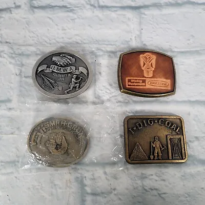 Vintage Coal Mining Miner Mine Belt Buckle Lot Of 4 UMWA • $19.95