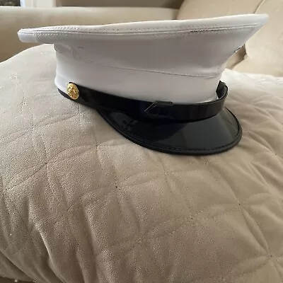 USMC US Marine Corps Enlisted Officers Dress Visor Hat  6 7/8 • $50