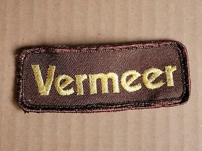 Vintage Vermeer Farm Equipment Brown Sew-On Patch 3 7/8 X1 7/16  • $5.99