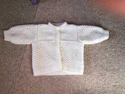 New Hand Knitted Baby Cardigan For 0-3 Months • £2.99