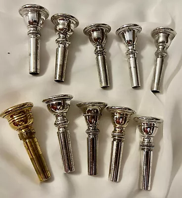 10 Vintage CORNET Mouthpieces Good Reference Late 1800s-1930s...regular Shank #3 • $59.99