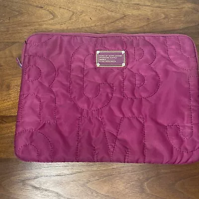 Marc By Marc Jacobs Pink Logo Quilted Laptop Bag 13 X 10 Nylon Padded • $30