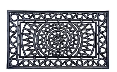 $59.90 • Buy Meena Black Rubber Thin Doormat | Free Shipping | Fab Habitat Australia