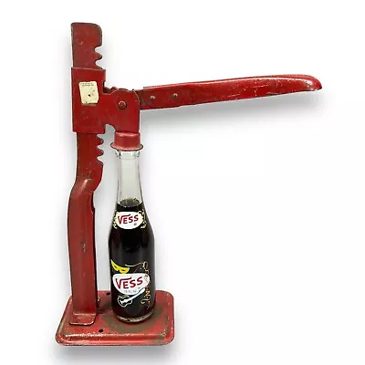 Vintage Red Steel Bottle Capper Adjustable Warrington Hardware Co 1930s 1940s • $30