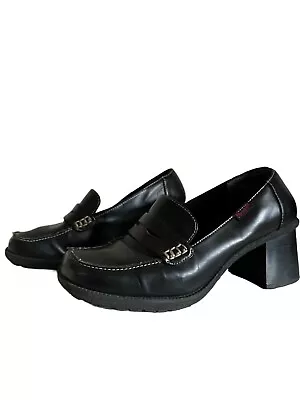 Vintage 90s Y2K Mudd Becky Wedge Platform Black Mary Jane’s Women’s Size 9 • $36