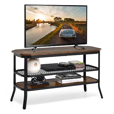 $139.95 • Buy TV Stand Entertainment Center Unit Industrial 3-Tier Storage Shelf Console Table