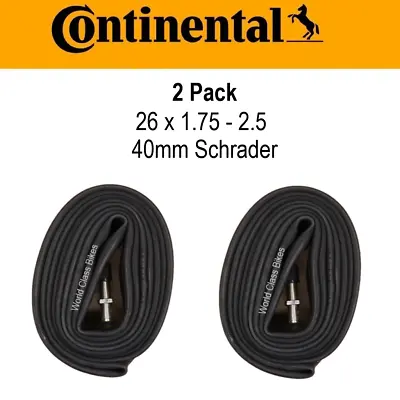 Two Pack Continental 26 X 1.75 1.9 2.3 2.5 Inner Tubes 40mm Schrader Valve • $16