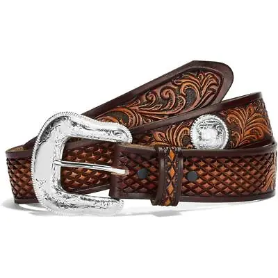 $54.95 • Buy Tony Lama Western Mens Belt Leather Silverthorne Floral Conchos Brown C42635