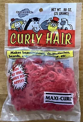 VTG 1990 MAXI CURL Curly Doll Hair Cherry Red USA .90 Ounce~Open Package • $3.50