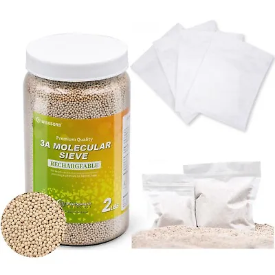 $26.99 • Buy 2LBS 3A Molecular Sieve Desiccant With 5pcs Resealable Nonwoven Zip Bags