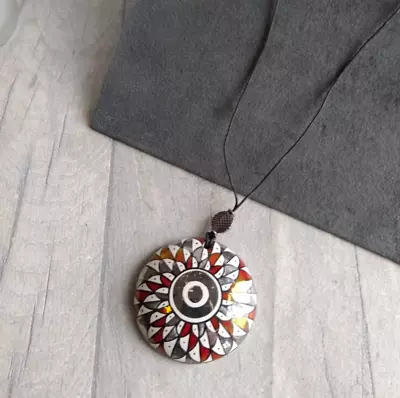 Le Muse Todi Handpainted Ceramic Pendant Necklace Made In Italy Pottery Artsy • $18.18