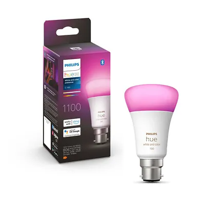 $115 • Buy Philips White/Colour Ambiance Hue 11W A60 B22 Light Globes/Bulbs W/ Bluetooth