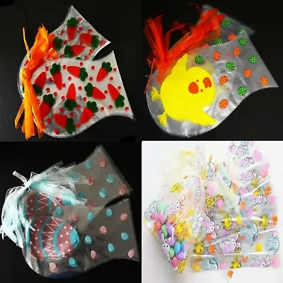 Easter Egg Cellophane Bags Treat Sweet Cookie Party Favour Cello Bags Egg Hunt • £3.99