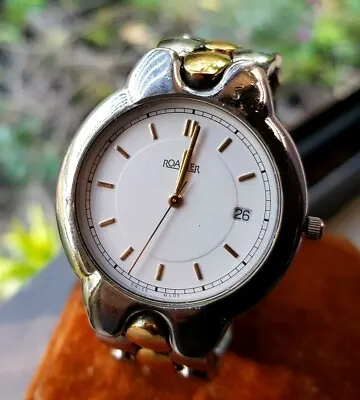 Vintage Swiss Roamer Quartz Watch - 18k GP Dress Watch • $150