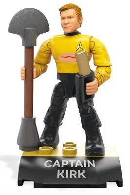 STAR TREK Captain Kirk Poseable Mini Figure 19 PCS Stand Mega Construx Heroes 8+ • $20