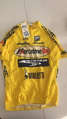 Mercatone Swamps Bialetti Jersey Vintage Size L Santini Jersey Mercatone Yellow • $65