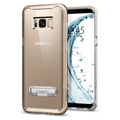 For Galaxy S8 Plus Case Spigen Crystal Hybrid Protective Cover - Gold Maple • £3.99